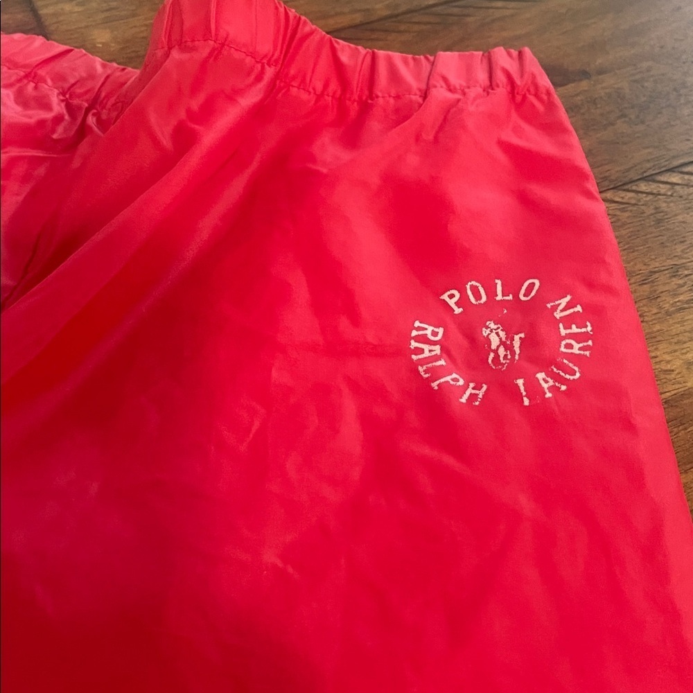 Vintage Ralph Lauren Swishy red track jogger windbreaker nylon pants small 90s - Picture 3 of 16